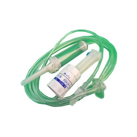 Deflussore con regolatore di flusso a gravita' con perforatore 5/250ml