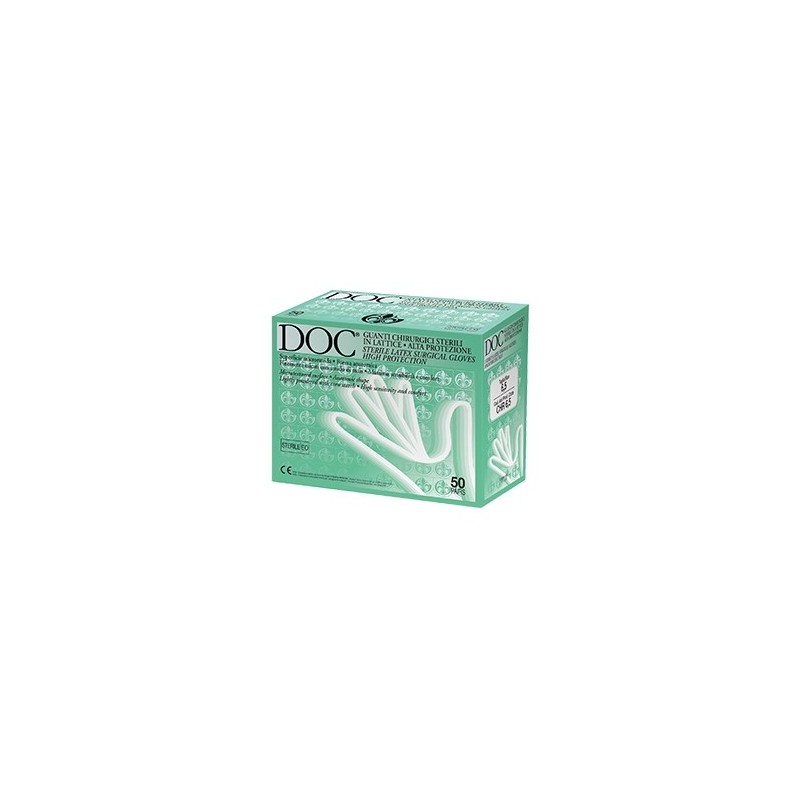 Guanto chirurgico in lattice superficie microruvida talcato50 paia articolo chr 6,5