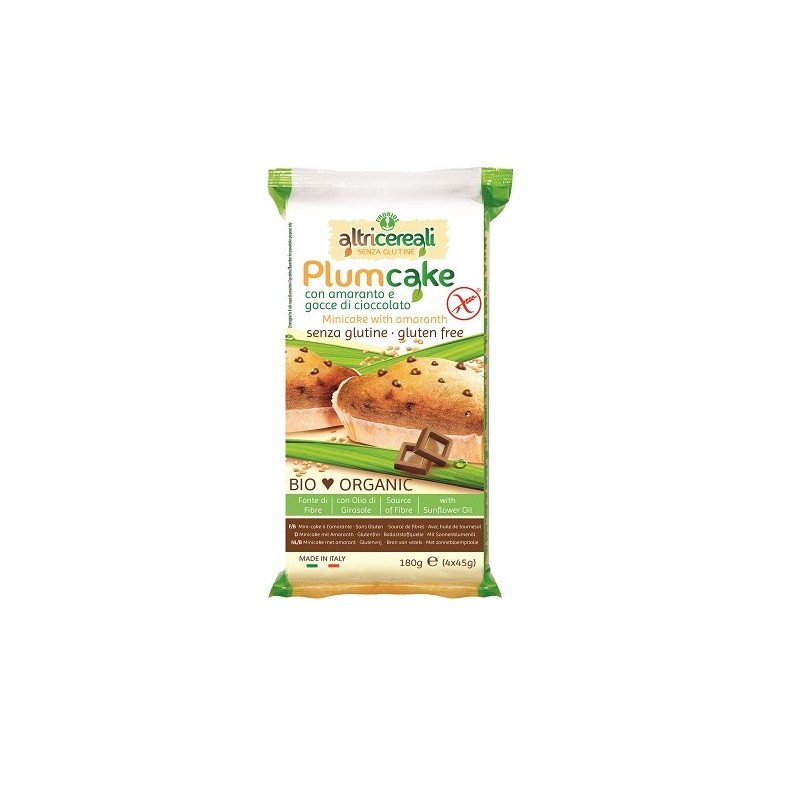Altricereali plumcake di amaranto con gocce di cioccolato 4x 45 g