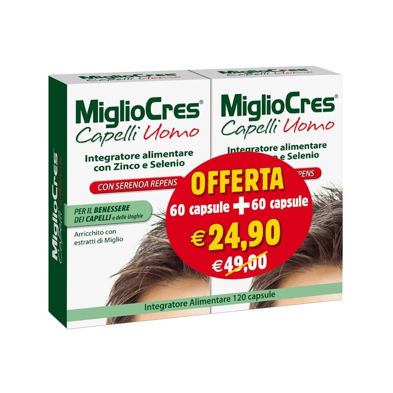 Migliocres capelli uomo 60+60 capsule promo Migliocres capelli uomo 60+60 capsule promo