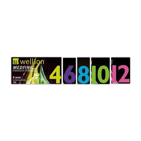 Ago per penna da insulina wellion medfine plus 4 32 gauge lunghezza 4 mm 100 pezzi