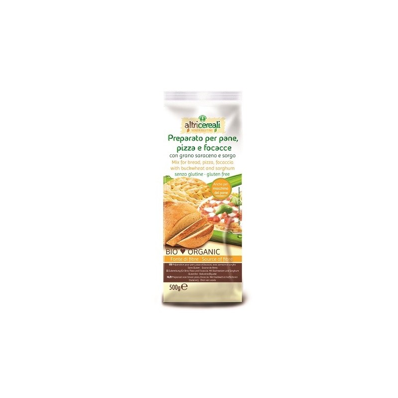Altricereali preparato per pane pizza e focacce con grano saraceno e sorgo 500 g senza uova