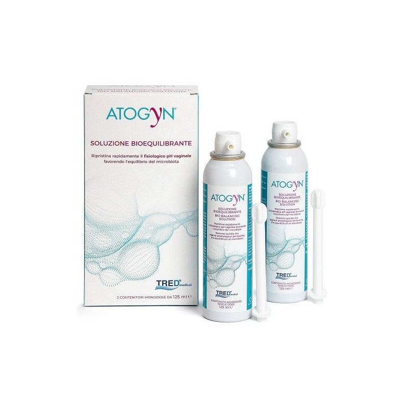 Atogyn dispositivo igiene vaginale e ripristino ph fisiologico bag on valve 2 pezzi da 125ml Atogyn dispositivo igiene vaginale e ripristino ph fisiologico bag on valve 2 pezzi da 125ml