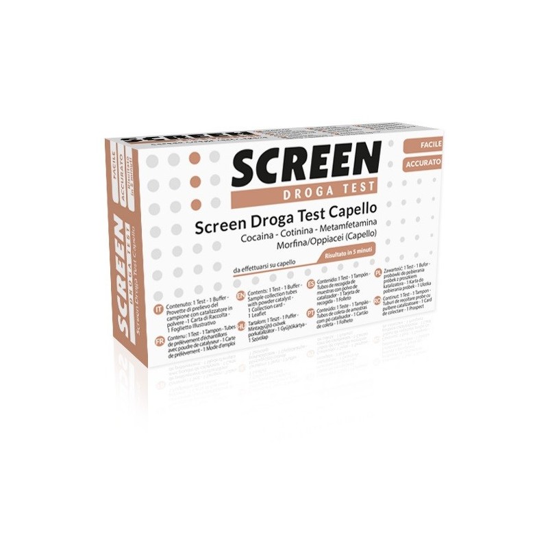 Screen droga test 4 sostanze tramite capelli test antidrogacapello