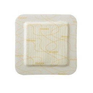 Medicazione biatain in schiuma di poliuretano con bordo adesivo in silicone 10x10 cm 10 pezzi