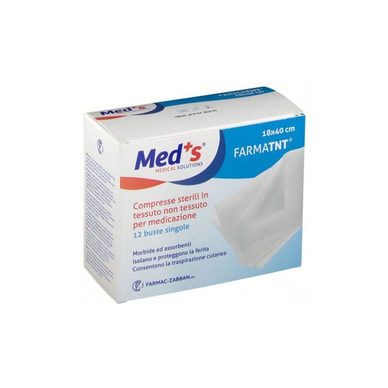 Garza compressa meds tessuto non tessuto 18x40cm 12 pezzi