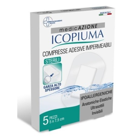 Garza compressa icopiuma medicata postoperatoria 5x7,5 cm 5pezzi