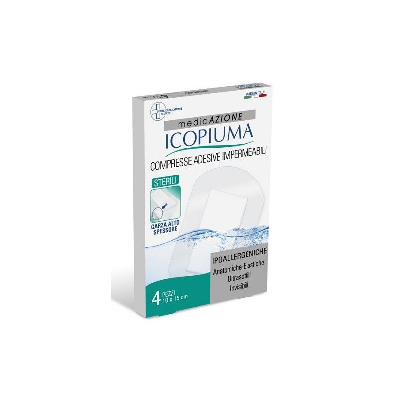 Garza compressa icopiuma medicata postoperatoria 10x15 cm 4pezzi