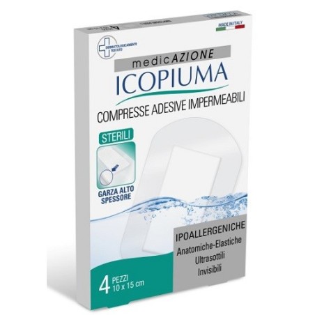 Garza compressa icopiuma medicata postoperatoria 10x15 cm 4pezzi