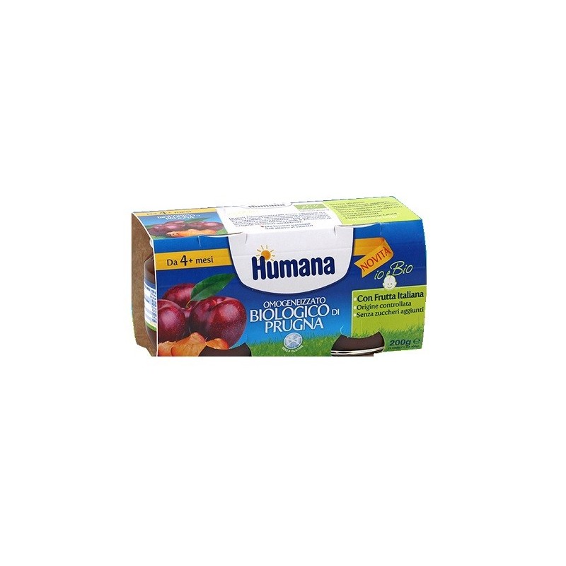 Humana omogeneizzato prugna bio 2 vasetti 100 g