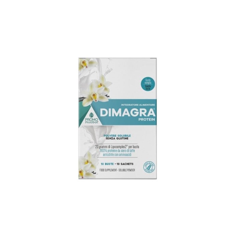 Dimagra protein polvere solubile gusto vaniglia 10 bustine Dimagra protein polvere solubile gusto vaniglia 10 bustine
