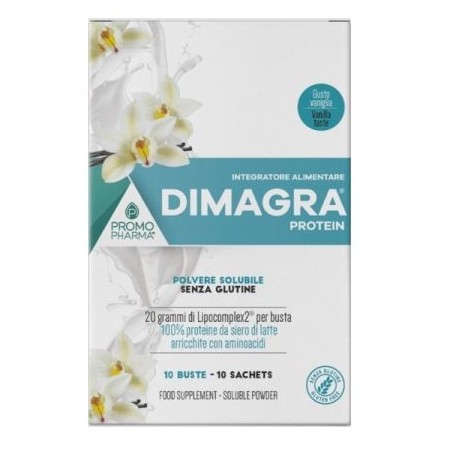 Dimagra protein polvere solubile gusto vaniglia 10 bustine