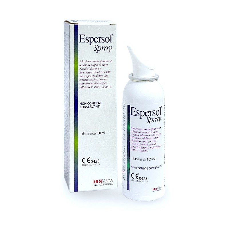 Soluzione nasale espersol spray ipertonica a base di acqua di mare e acido ialuronico 0,02% 100ml Soluzione nasale espersol spray ipertonica a base di acqua di mare e acido ialuronico 0,02% 100ml
