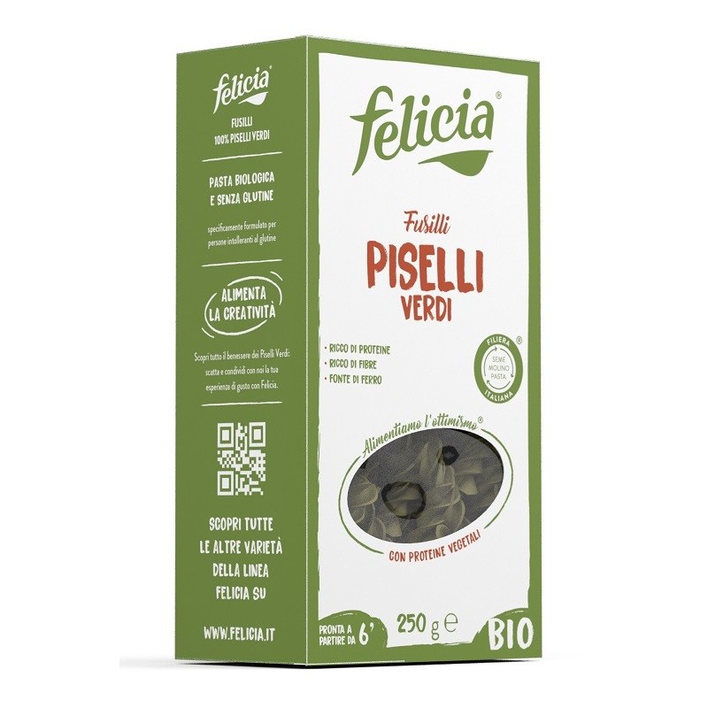 Felicia bio fusilli piselli verdi 250 g Felicia bio fusilli piselli verdi 250 g