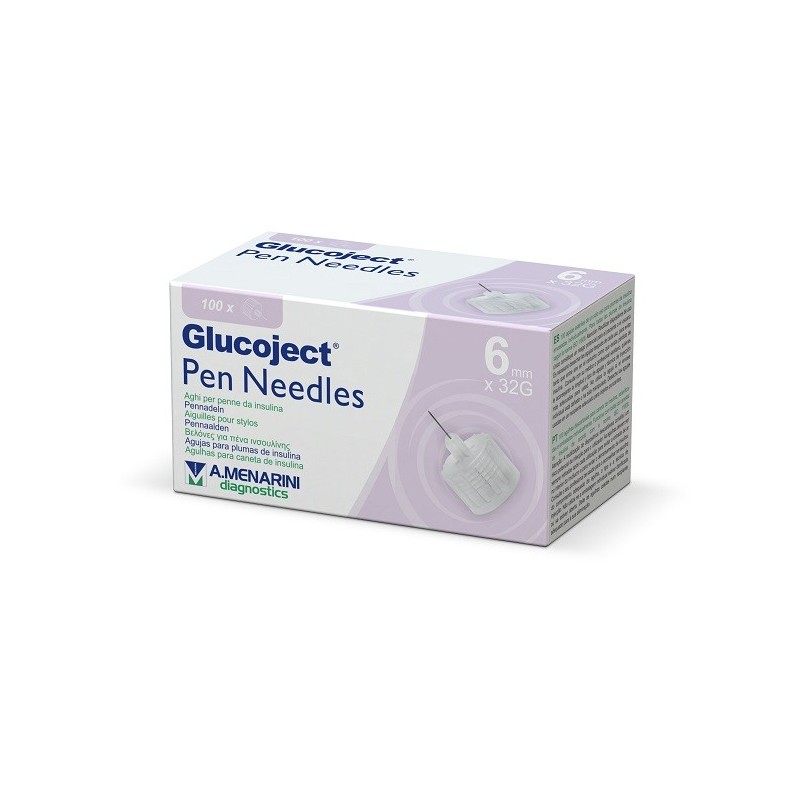 Ago per penna da insulina glucoject 6 mm gauge 32 100 pezzi