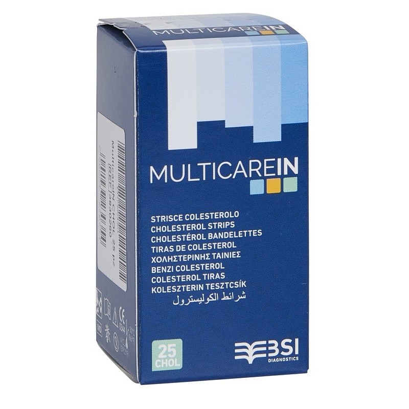 Test colesterolemia multicare in colesterolo in strisce conaspirazione capillare 25 pezzi Test colesterolemia multicare in colesterolo in strisce conaspirazione capillare 25 pezzi