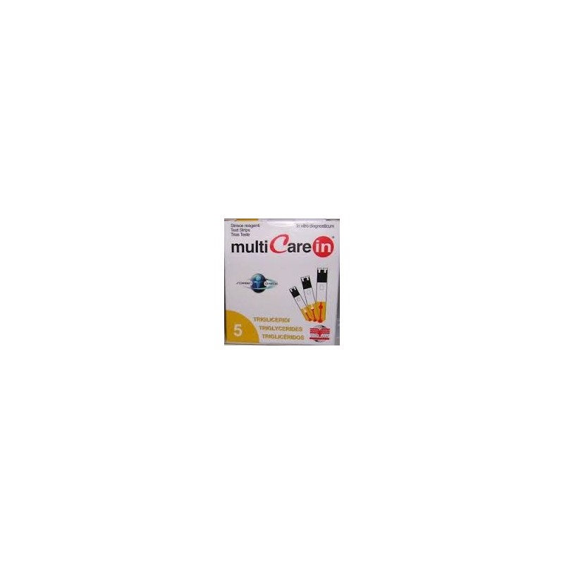 Test trigliceridi multicare in strisce con aspirazione capiillare 5 pezzi Test trigliceridi multicare in strisce con aspirazione capiillare 5 pezzi