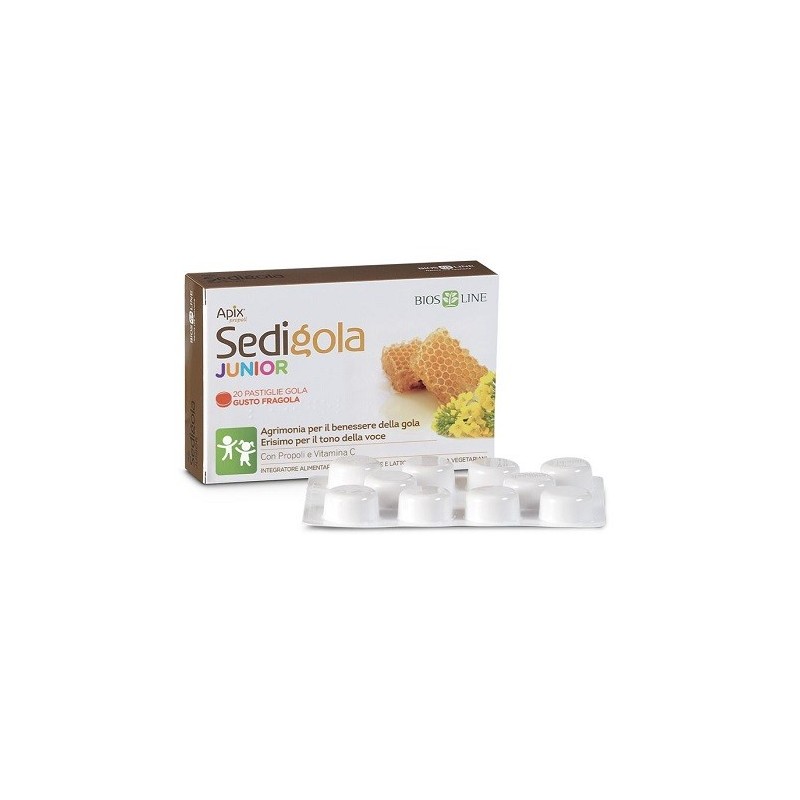 Apix propoli sedigola junior fragola 20 pastiglie biosline