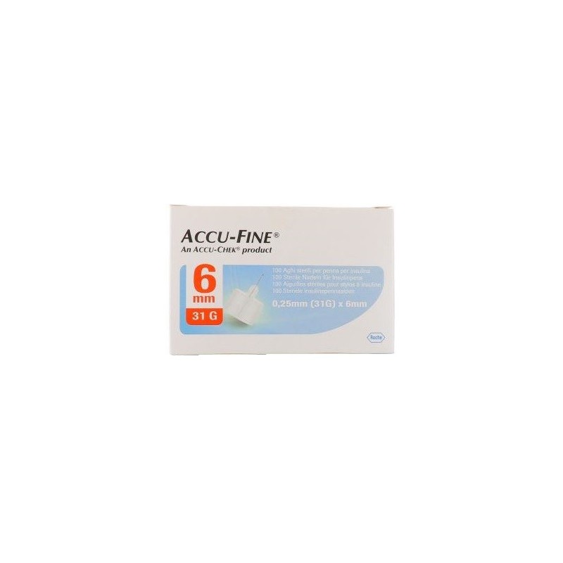 Ago per penna da insulina accu-fine pen needle accu-chek gauge 31 x 6mm 100 pezzi
