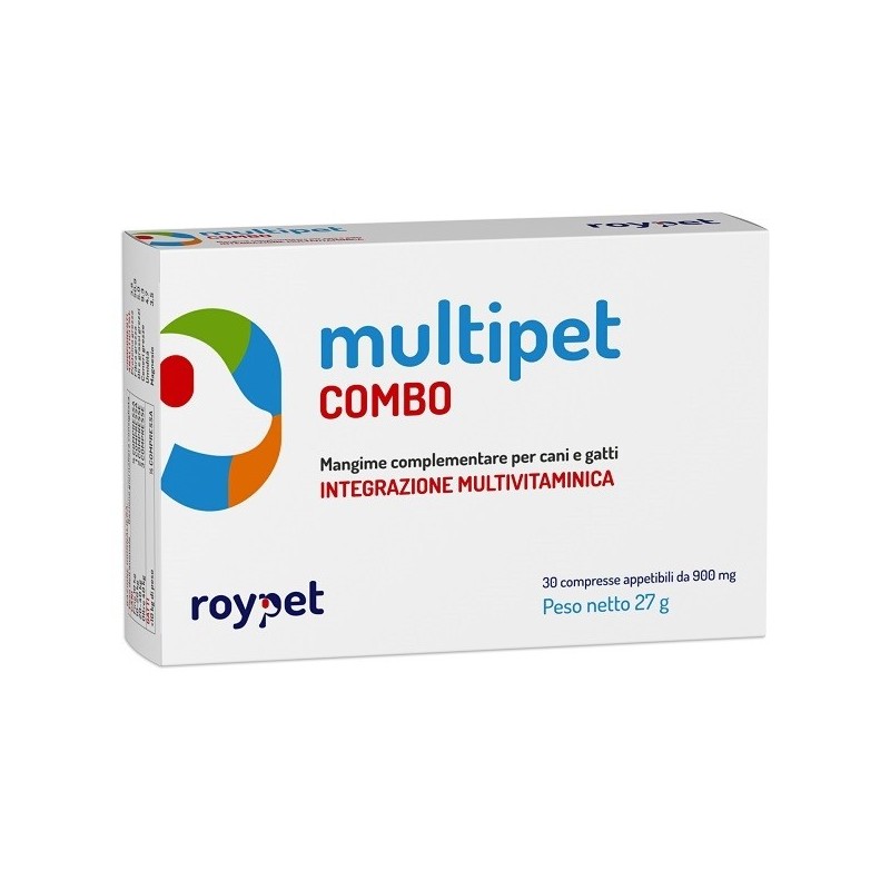 Multipet combo integratore vitaminico per cani e gatti 30 compresse