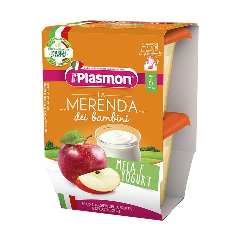 Plasmon la merenda dei bambini sapori di natura mela yogurtasettico 2 x 120 g