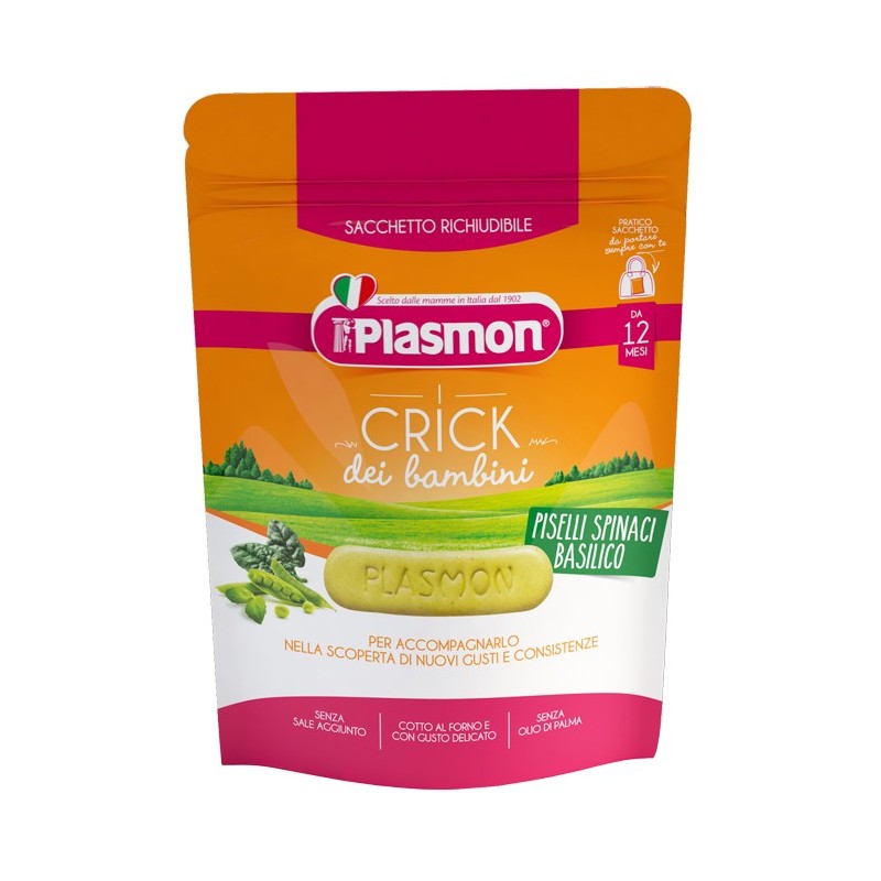 Plasmon crick spinaci e piselli 100 g Plasmon crick spinaci e piselli 100 g
