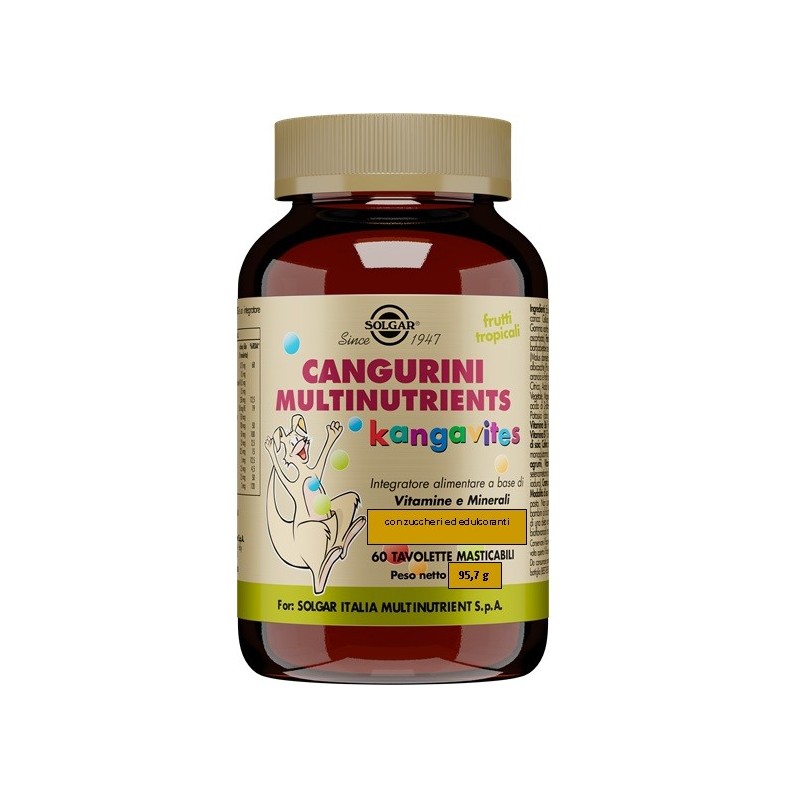 Cangurini multinutrients frutti tropicali 60 tavolette Cangurini multinutrients frutti tropicali 60 tavolette