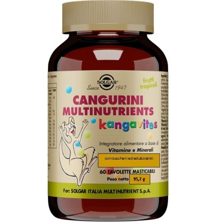 Cangurini multinutrients frutti tropicali 60 tavolette Cangurini multinutrients frutti tropicali 60 tavolette