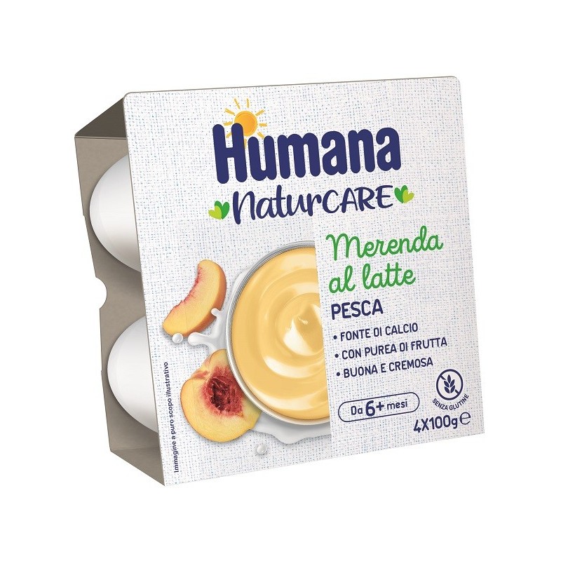 Humana merenda pesca 4 pezzi da 100 g