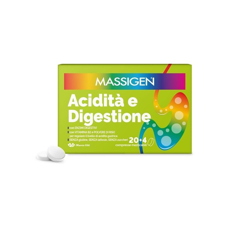 Massigen acidita' e digestione 24 compresse masticabili