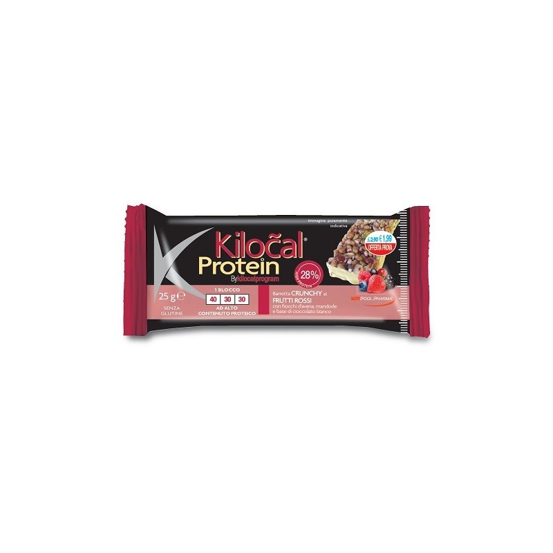 Kilocal protein barretta cioccolato bianco cocco frutti rossi 25 g Kilocal protein barretta cioccolato bianco cocco frutti rossi 25 g