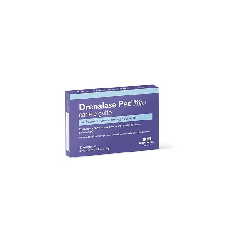 Drenalase pet mini cane gatto 20 compresse Drenalase pet mini cane gatto 20 compresse