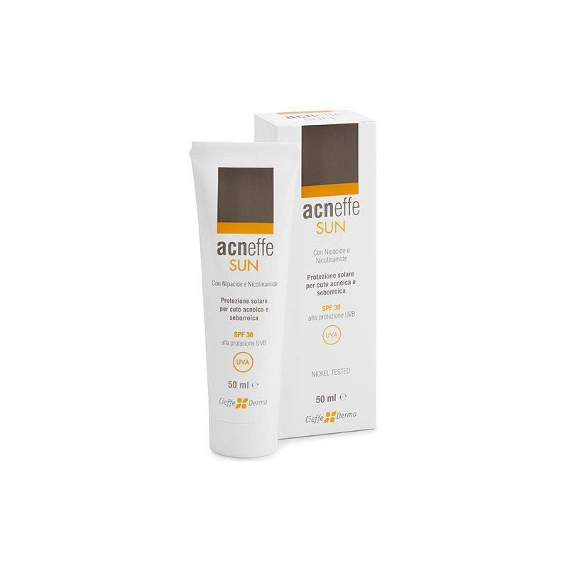 Acneffe sun spf 30 alta protezione uvb per cute acneica e seborroica 50 ml Acneffe sun spf 30 alta protezione uvb per cute acneica e seborroica 50 ml