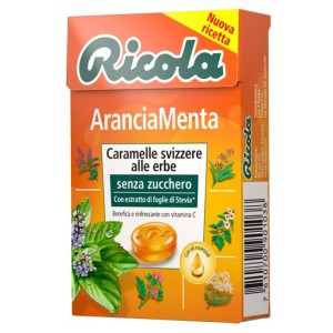 Ricola arancia menta senza zucchero 50 g
