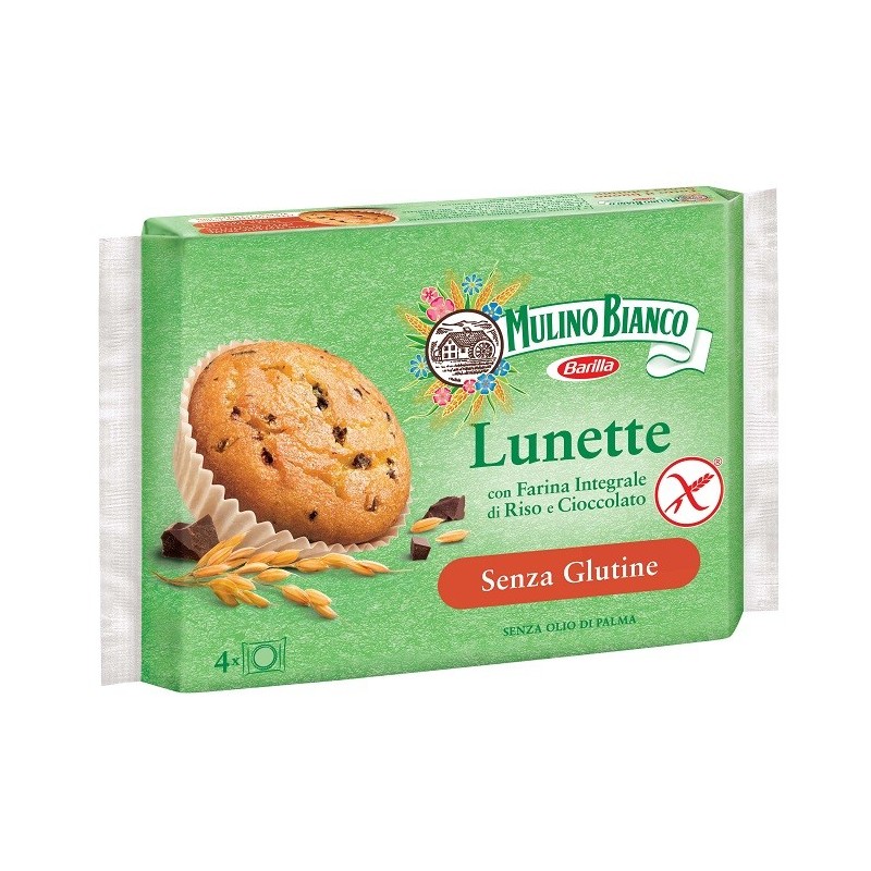 Mulino bianco lunette con farina integrale di riso e gocce di cioccolato 140 g Mulino bianco lunette con farina integrale di riso e gocce di cioccolato 140 g