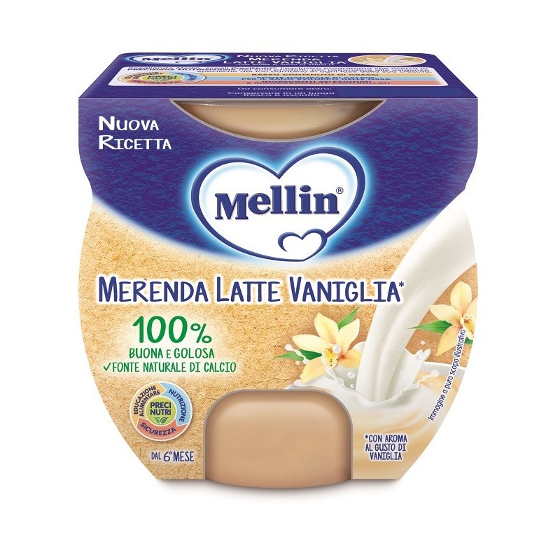 Mellin merenda latte vaniglia 2 x 100 g