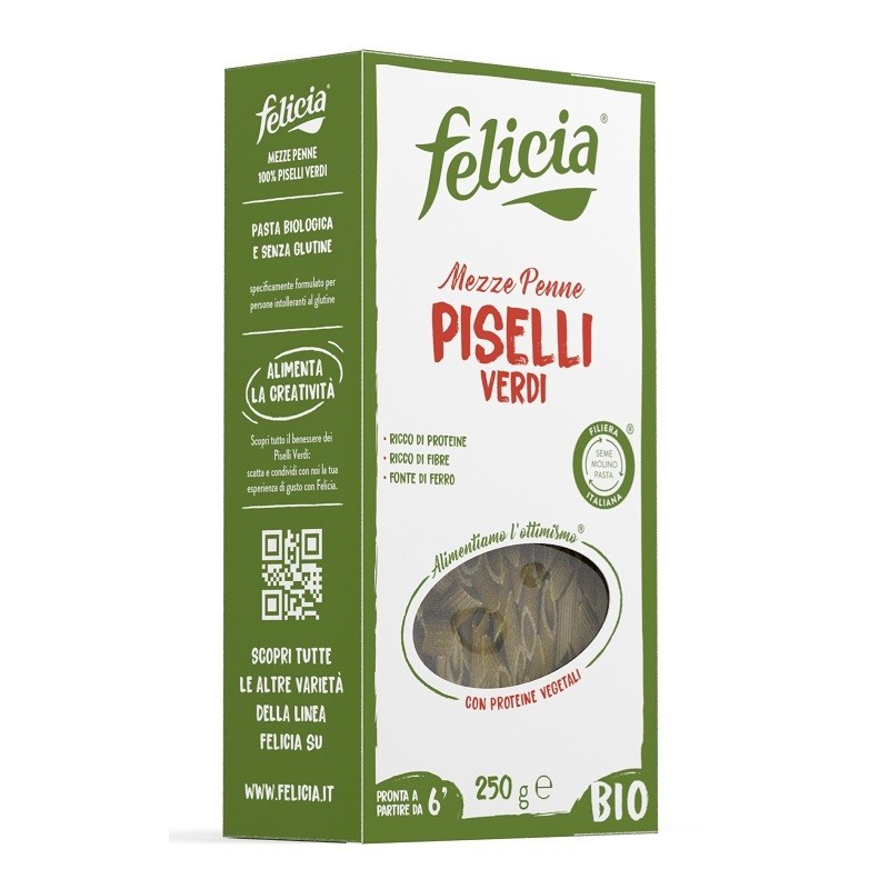 Felicia bio mezze penne piselli verdi 250 g Felicia bio mezze penne piselli verdi 250 g