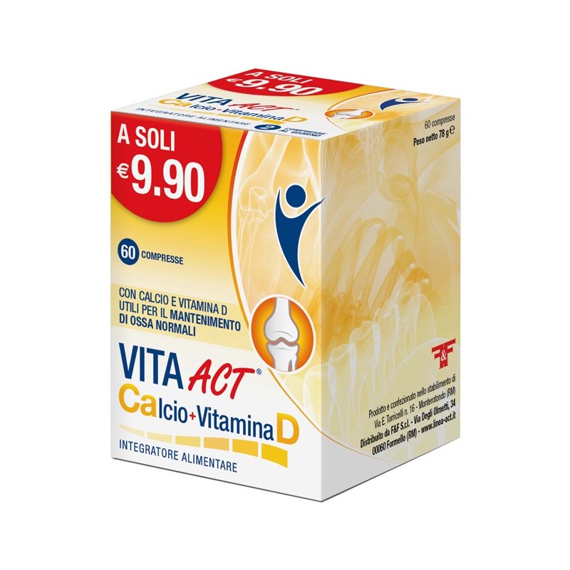 Vita act calcio + vitamina d 60 compresse