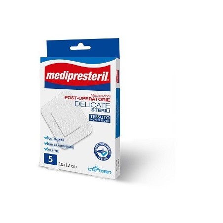 Medicazione post operatoria medipresteril delicata tnt 10x12cm 5 pezzi