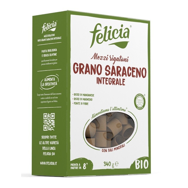 Felicia bio saraceno mezzi rigatoni 340 g Felicia bio saraceno mezzi rigatoni 340 g