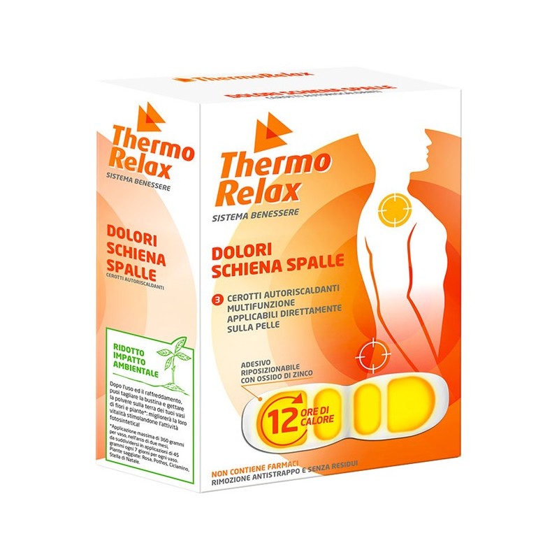 Thermorelax cerotto autoriscaldante dolore schiena/spalle 3pezzi