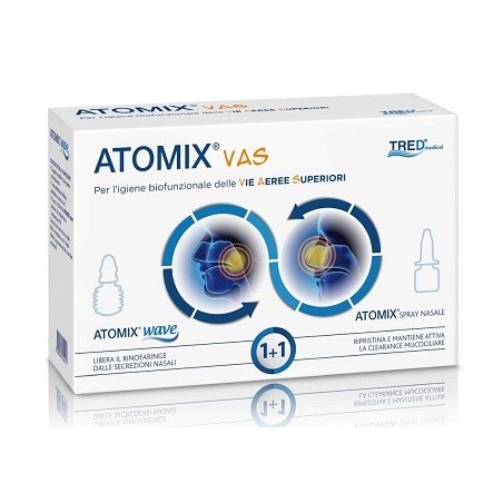 Atomix vas kit per igiene funzionale delle vie aeree superiori atomic wave + spray