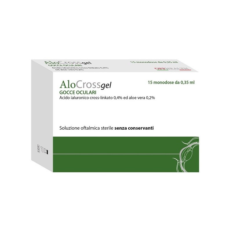 Soluzione oftalmica lubrificante a base di acido ialuronicosale sodico cross linkato 0,20% alocross 15 oftioli 0,35 ml