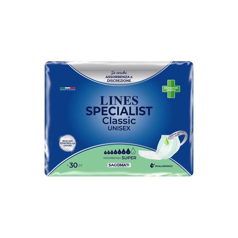 Pannolone lines specialist classic sagomato super 30 pezzi