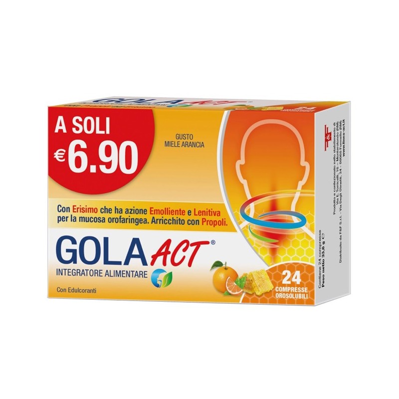 Gola act miele arancia 24 compresse orosolubili