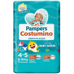 Pampers costumino baby shark cp s 4-5 11 pezzi