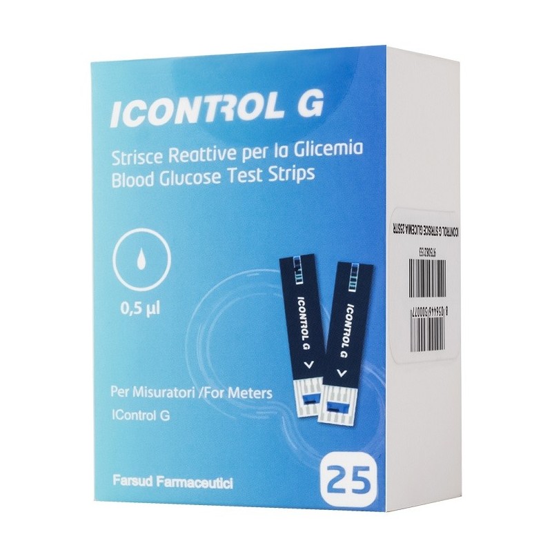 Strisce misurazione glicemia icontrol g 25 pezzi Strisce misurazione glicemia icontrol g 25 pezzi