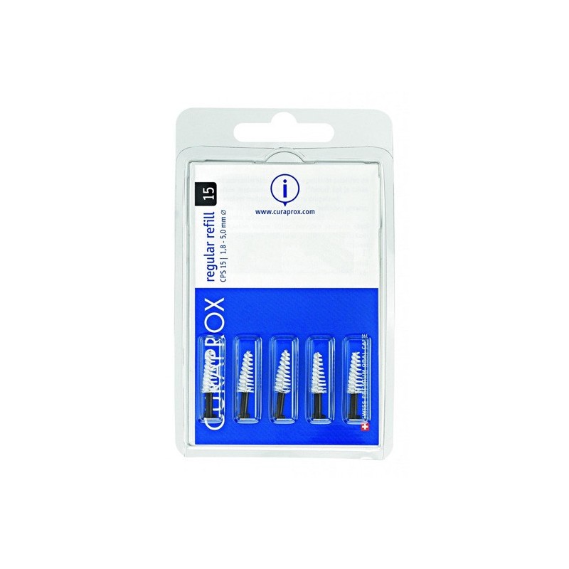 Curaprox capsule regular capsule 15 con 5 scovolini + supporto