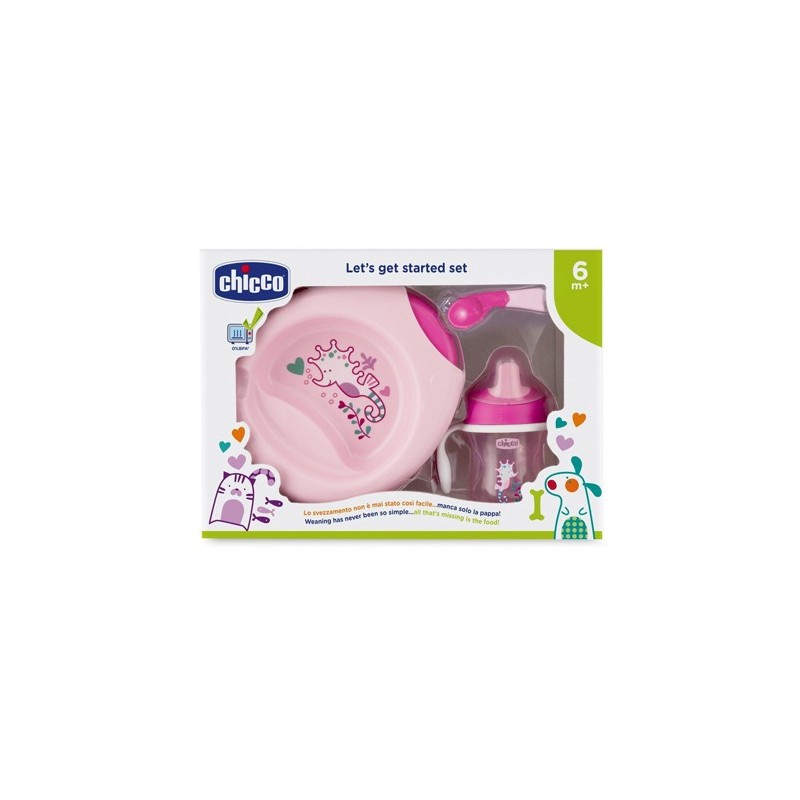 Chicco set pappa 6m+ rosa con cucchiaio rosa Chicco set pappa 6m+ rosa con cucchiaio rosa