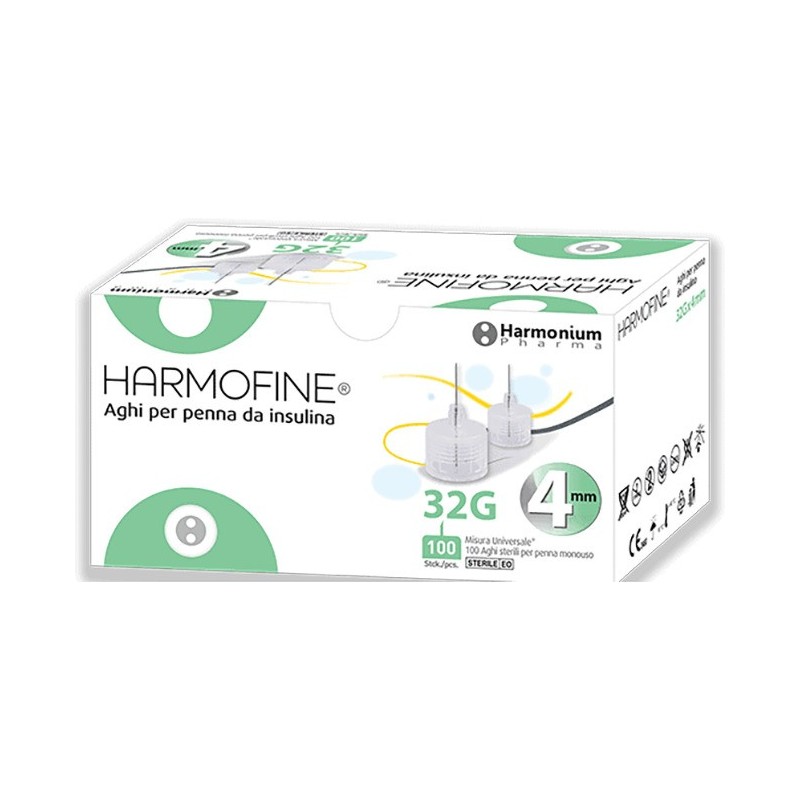 Ago harmofine penna da insulina gauge 32 4mm 100 pezzi